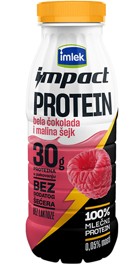IMPACT PROTEIN ŠEJK BELA ČOKOLADA MALINA